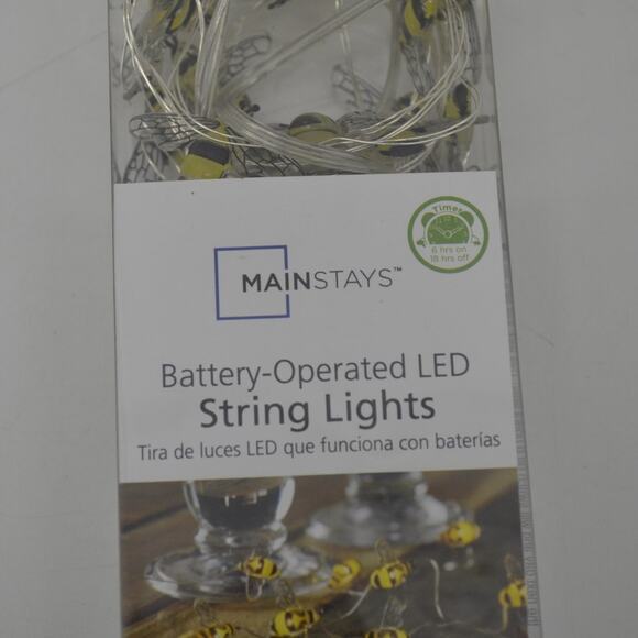 Mainstays Honey Bee Yellow String Light Battery Operated - Picture 5 of 15